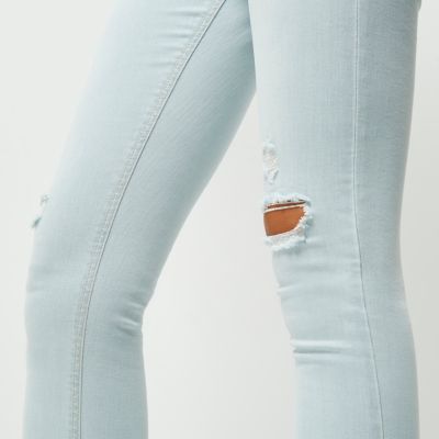 Light blue bleach distressed Molly jeggings